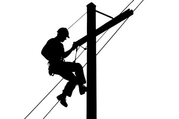 Electrical lineman, Lineman climbing silhouette. Lineman silhouette, Lineman climbing silhouette 