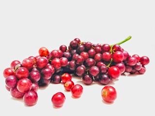 Grapes on white background