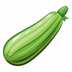 Art Nouveau Zucchini Vector on White Background