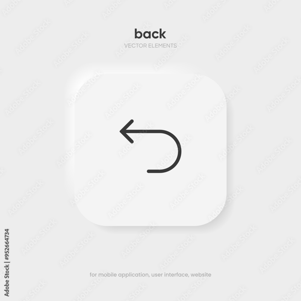 Poster Arrow back icon. Previous direction symbol. Icon arrow symbol. Left symbol. Returning arrow icon. Return icon. Go back sign.