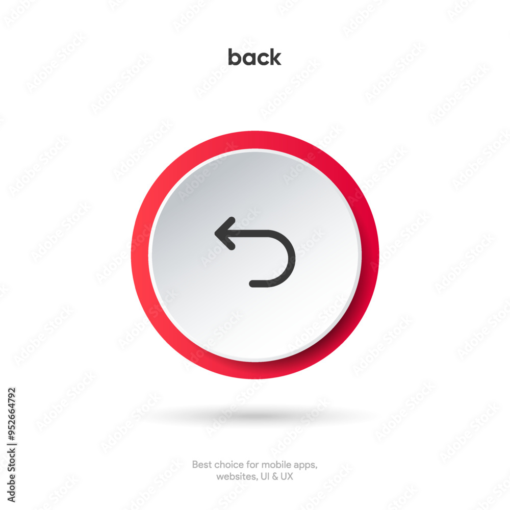 Poster Arrow back icon. Previous direction symbol. Icon arrow symbol. Left symbol. Returning arrow icon. Return icon. Go back sign.