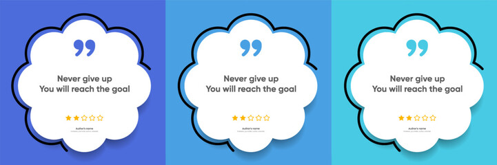 3D bubble testimonial banner, quote, infographic. Social media post template designs for quotes. Empty speech bubbles, quote bubbles and text box. Vector Illustration EPS10.