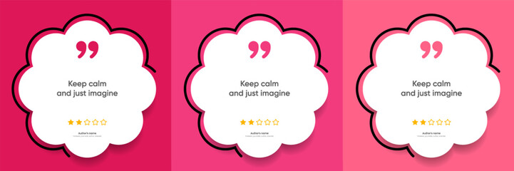 3D bubble testimonial banner, quote, infographic. Social media post template designs for quotes. Empty speech bubbles, quote bubbles and text box. Vector Illustration EPS10.