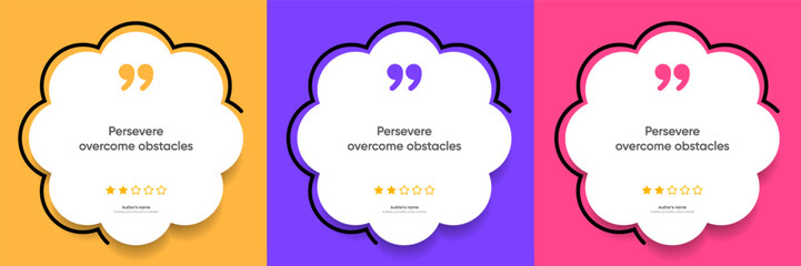 3D bubble testimonial banner, quote, infographic. Social media post template designs for quotes. Empty speech bubbles, quote bubbles and text box. Vector Illustration EPS10.