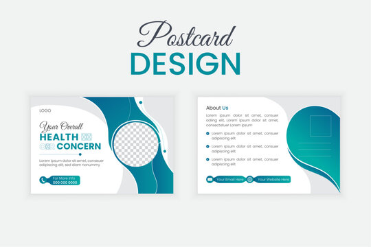 Modern and professional medical postcard design vector