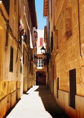 Street of the old historic center of Palma de Mallorca. Spain.