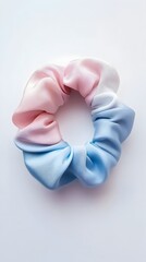 Delicate Pastel Hair Tie on Pristine White Backdrop Minimalist Still Life Photography