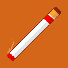 Minimalist Cigarette Vector Art on White Background