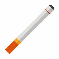 Minimalist Cigarette Vector Art on White Background