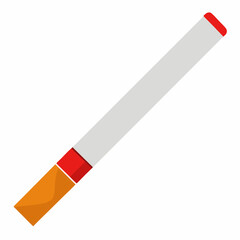 Minimalist Cigarette Vector Art on White Background