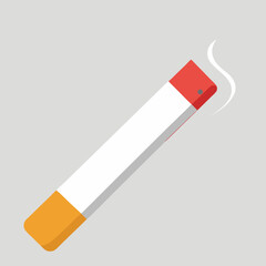 Minimalist Cigarette Vector Art on White Background
