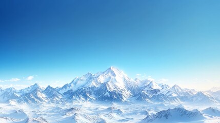 Obraz premium Snow-capped mountains under a clear blue sky winter weather