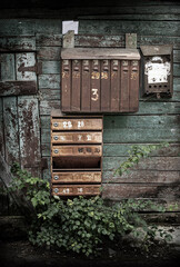 old mailboxes hanging