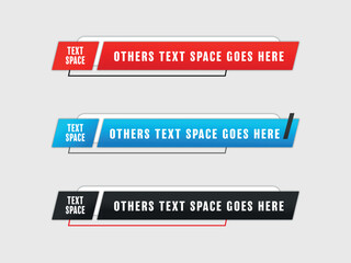 Collection of modern lower third titles banner for broadcast channel.