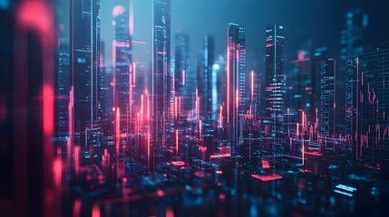 Futuristic Digital Data Visualization Dashboard with Intricate Holographic Analytics Interface