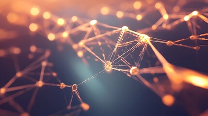 Blockchain Network Visualization Interconnected Geometric Data Shapes in Minimalist Digital Art Style