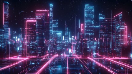 Futuristic Fintech Interface with Sleek Blockchain Visualization and Holographic Data Analytics