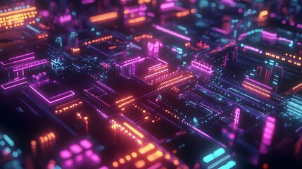 Obraz premium Futuristic Financial Technology Landscape with Blockchain Analytics and Digital Currency Transactions