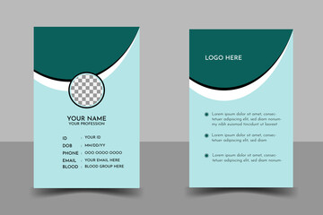 Modern ID Card Template with an author photo place | Office Id Card Layout | Employee Id Card for Your Business or Company