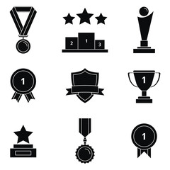 A Set of Awards and Medals, Trophy, Cup, Shield, Stars.	
