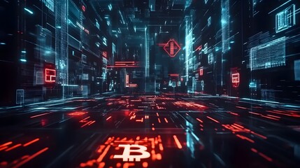 Innovative Fintech Software Powered by Blockchain with Sleek Digital Interface and Data Visualizations