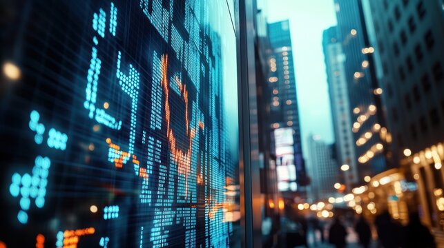 Stock Market Display in a City
