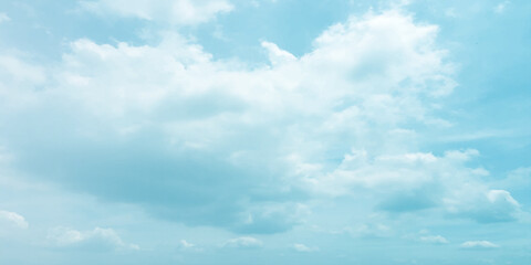blue beautiful clouds sky soft bright sunny winter template canvas love banner natural background clear white clouds sun reflection daytime Serene  fluffy cumulus clouds heap landscape Panorama Blue  