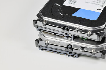 pile or stack of HDD, hard disk drives 3.5