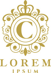 Abstract Womens Frame Letter C Logo Template