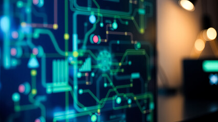 Obraz premium Abstract Background of Computer Screen with Circuit Board Design