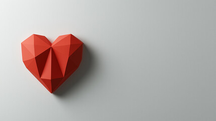 red heart on white background