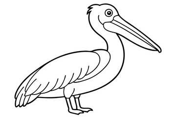 Fototapeta premium Pelican Line Art Vector Illustration