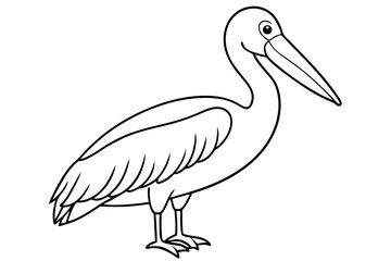 Obraz premium Pelican Line Art Vector Illustration