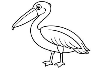 Fototapeta premium Pelican Line Art Vector Illustration