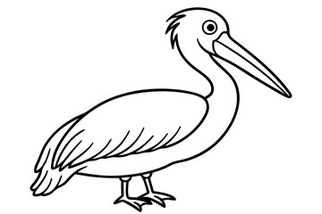 Fototapeta premium Pelican Line Art Vector Illustration