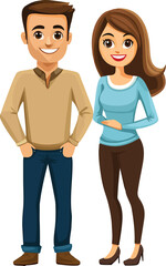 Fototapeta premium couple, husband and wife vector