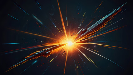 abstract illustration of a meteor colliding with a surface