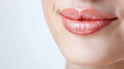 Obraz premium Closeup of Beautiful Lips with Glossy Makeup