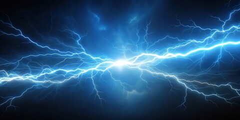 Realistic lightning bolt effect with high voltage power on background, high voltage, power, lightning bolt, realistic