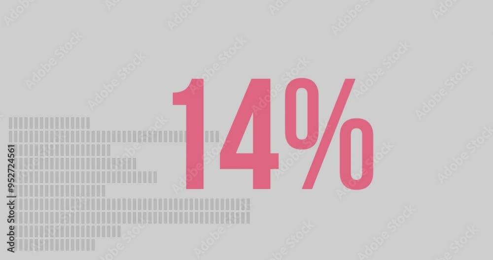 Poster 21% text animation over bar chart on light background