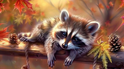 Obraz premium an adorable raccoon 