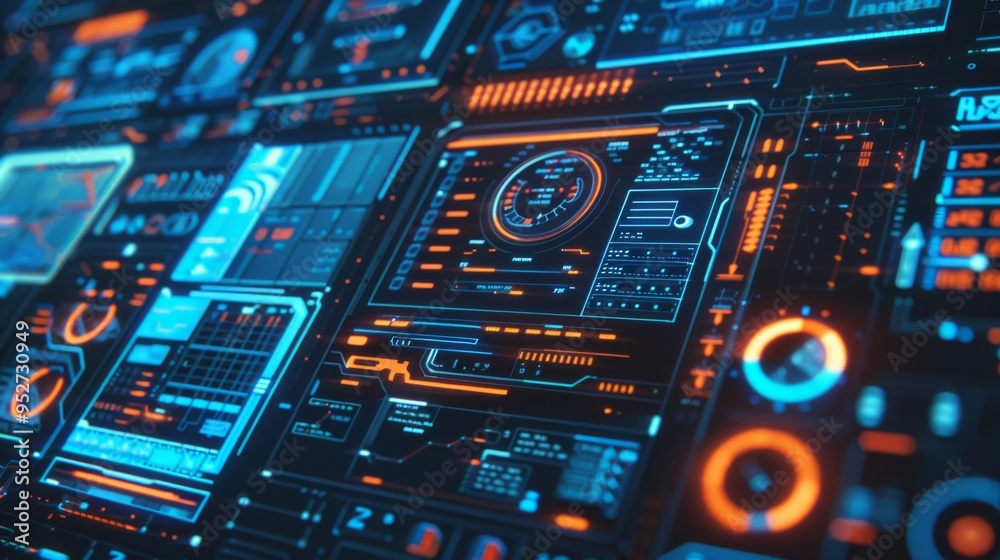 Poster Digital interface showing automation process