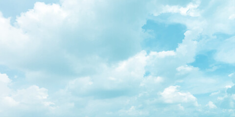 blue beautiful clouds sky soft bright sunny winter template canvas love banner natural background clear white clouds sun reflection daytime Serene  fluffy cumulus clouds heap landscape Panorama Blue  