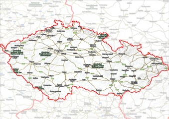 Composite labels map of Czech Republic