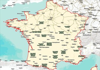 Obraz premium Composite labels map of France