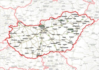 Composite labels map of Hungary
