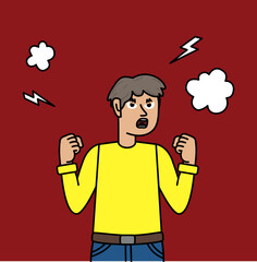 frustrated and angry boy.eps