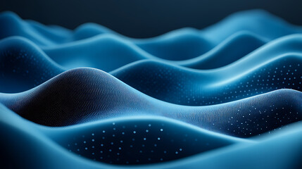 Obraz premium Bright cyan background with deep black details, minimalistic yet striking patterns.