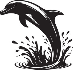 Dolphin Silhouette Vector Illustration © ashrafulalampro