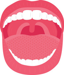 Open mouth with teeth stock illustration